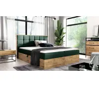 PRATO K10 łóżko kontynentalne 160x200 z pojemnikiem, drewniana skrzynia